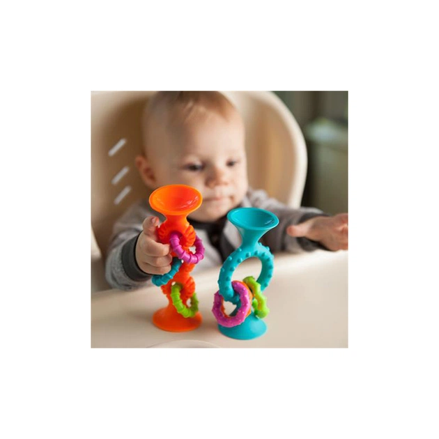 Брязкальце Fat Brain Toys прорізувач на присосках pipSquigz Loops помаранчевий (F165ML) - picture 4
