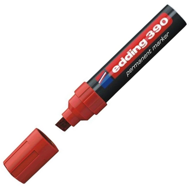 Маркер Edding Permanent e-390 4-12 мм, chisel tip, waterproof, red (390/02) - изображение 1