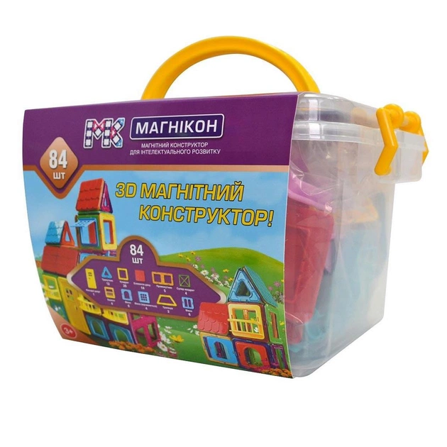 Конструктор Магнікон 84 детали Plastic box (МK-84) - изображение 1