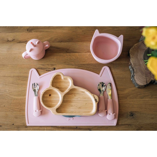 Набір дитячого посуду FreeON Kitty силіконовий килимок для годування, pink (46385) - picture 3