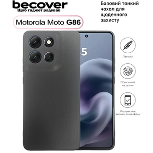 Чохол до мобільного телефона BeCover Silicone Motorola Moto G86 Black (713768) зображення 1
