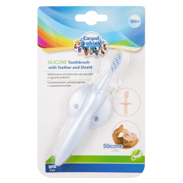 Детская зубная щетка Canpol babies с ограничителем - голубая (51/500_blu) - изображение 6