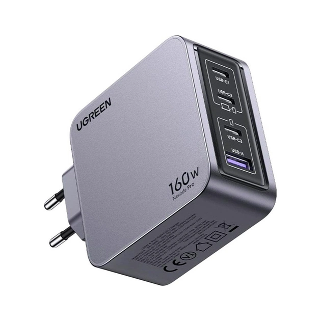 Зарядное устройство Ugreen 4xUSB 160W (3xUSB-C + USB-A) Gan Nexode Pro X763 (25877) - изображение 1