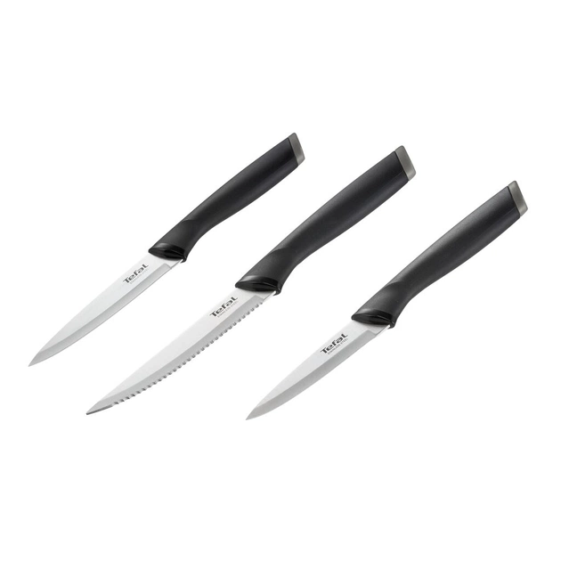 Набір ножів Tefal Essential 3шт, нержавіюча сталь, пластик, чорний (K2219455) - picture 1