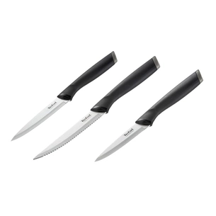 Набір ножів Tefal Essential 3шт, нержавіюча сталь, пластик, чорний (K2219455) зображення 1