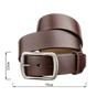 Ремінь Vintage Шкіряний з закругленою класичною пряжкою Коричневий (20230) - зменшене зображення 3