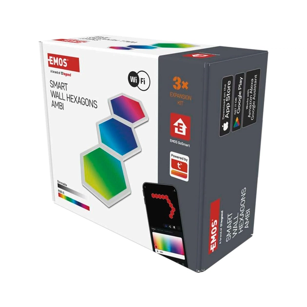 Світильник EMOS ZIW223R HEXAGON 3шт. 1,8 Вт, RGBIC, WIFI (ZIW223R) - picture 11