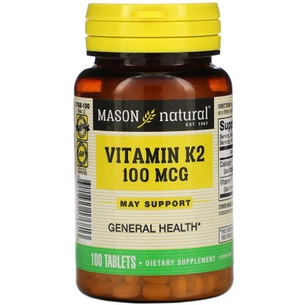Вітамін Mason Natural Вітамін K2 100 мкг, Vitamin K2, 100 таблеток (MAV17681) зображення 1