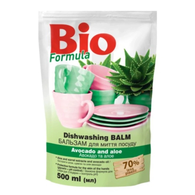 Средство для ручного мытья посуды Bio Formula Авокадо та Алое дой-пак 500 мл (4823015900020) - изображение 1