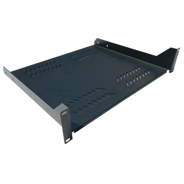 Полка 19" Hypernet 2U глиб. 400мм, колір чорний (CS-400-2U-BLACK) - зображення 1
