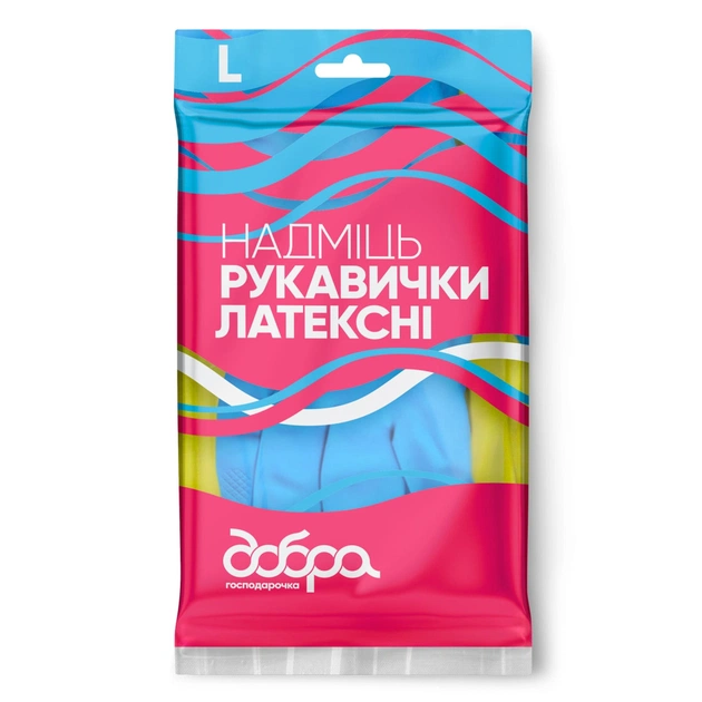 Рукавички господарські Добра Господарочка Латексні Надміць Розмір L (4820086523783) - picture 1