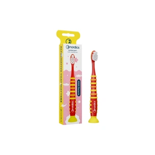 Дитяча зубна щітка Nordics Kids Rocket 10500 Ультрам'яка Від 4 років Червона з жовтим (3800500324784) зображення 1