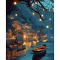 Картина по номерам Santi Вечірня гавань, 40*50 см, LED підсвітка (955086) - зменшене зображення 1