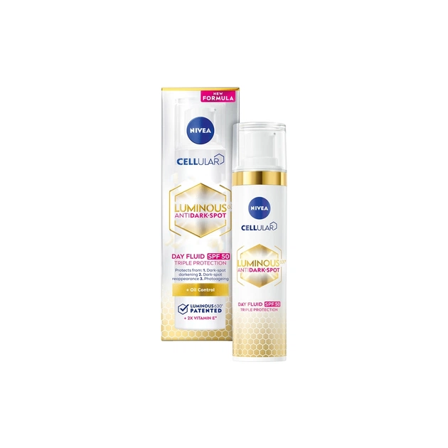 Флюїд для обличчя Nivea Luminous 630 Денний проти пігментації Потрійний захист SPF 50 40 мл (4005900786968) - зображення 1