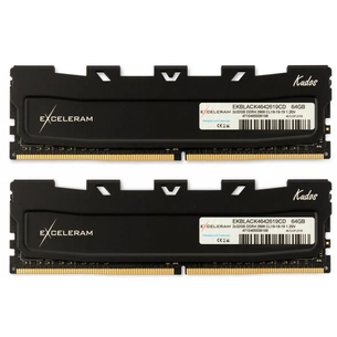 Модуль пам'яті для комп'ютера DDR4 64GB (2x32GB) 2666 MHz Black Kudos eXceleram (EKBLACK4642619CD) зображення 1