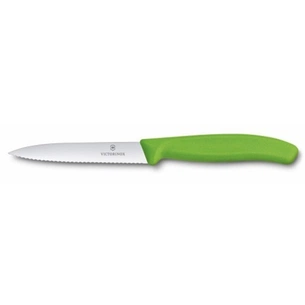 Кухонний ніж Victorinox SwissClassic для нарезки 10 см, волнистое лезвие, зеленый (6.7736.L4) зображення 1