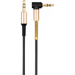 Кабель мультимедійний 3.5mm M to 3.5mm M 1.0m 90° corner Black HOCO (6957531025665) изображение 1