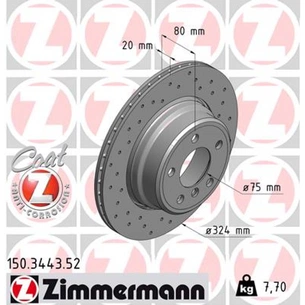 Гальмівний диск ZIMMERMANN 150.3443.52 зображення 1