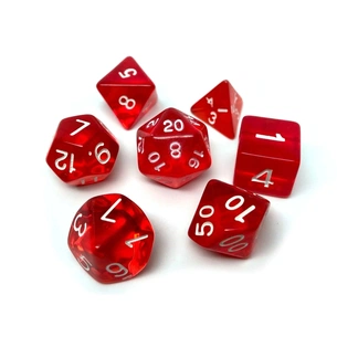 Набір кубиків для настільних ігор Games 7 Days Transparent 7 Dice Set - Red (g7dtran02) изображение 1
