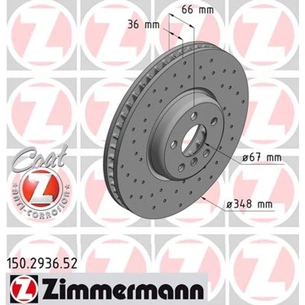 Гальмівний диск ZIMMERMANN 150.2936.52 зображення 1