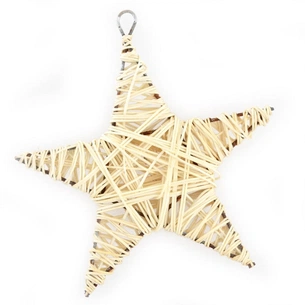 Ялинкова іграшка YES! Fun Зірка ротангова біла, 15 см (973292) зображення 1