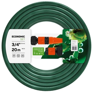 Шланг для поливу Cellfast набір ECONOMIC, 3/4", 20м, 3 шари, зрошувач, комплект для підключення (10-102) зображення 1