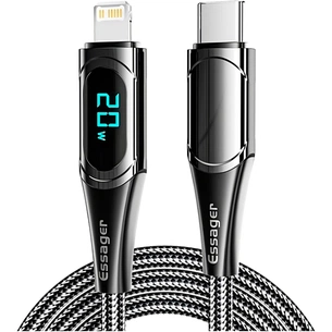 Дата кабель USB-C to Lightning 1.0m 20W Digital Display black Essager (EXCTL-YD01) зображення 1