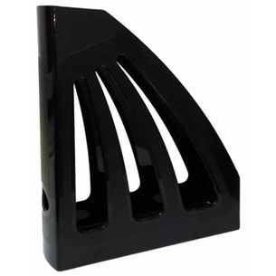 Лоток для паперів КіП пластиковий, вертикальний, чорний (TRAYV-KIP-LV-03-B) зображення 1