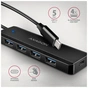 Концентратор AXAGON USB-C to 4xUSB 3.0 black (HUE-C1C) - зменшене зображення 2