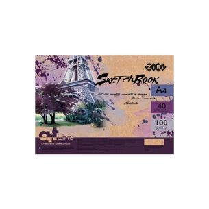 Альбом для малювання ZiBi А4, Скетчбук ART Line 40 аркушів, пружина кремовий блок (ZB.1481) зображення 1