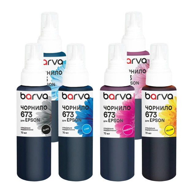 Чернила Barva Epson 673 6х70 мл, special, BK/C/M/Y/LC/LM (E673-070-MP) - изображение 1