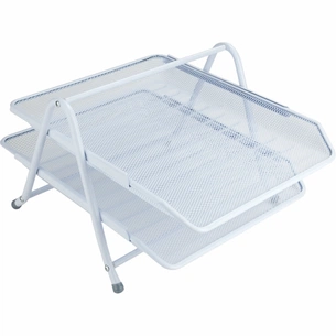 Лоток для паперів Axent горизонтальний 2-в-1, металева сітка 203x295x350мм Білий (2121-21-A) изображение 1