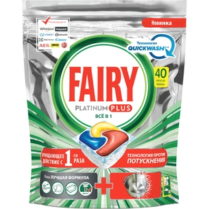 Таблетки для посудомийних машин Fairy Все-в-1 Platinum Plus Лимон 40 шт. (8001841748313) зображення 1