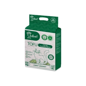 Наповнювач для туалету Velvet Paw TOFU "Заспокійлива чистота", з есенцією лісової зелені (1.5 мм) 2.6 кг (TOF70058) зображення 1