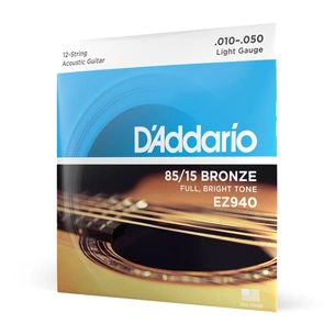 Струни для гітари D'Addario 85/15 Bronze Light 12-String (10-50) (EZ940) зображення 1