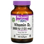 Вітамін Bluebonnet Nutrition Вітамін D3 5000IU (125 мкг), Vitamin D3, 100 желатинових кап (BLB-00321) - зменшене зображення 1