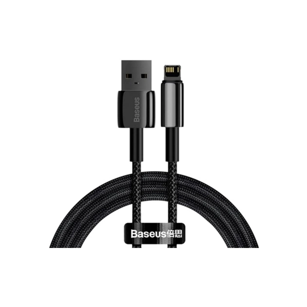 Дата кабель USB 2.0 AM to Lightning 1.0m 2.4A black Baseus (CALWJ-01) - зображення 1