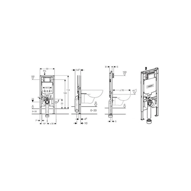 Інсталяція Geberit Duofix UP720 д/унітазу (8см) (111.796.00.1) - picture 2