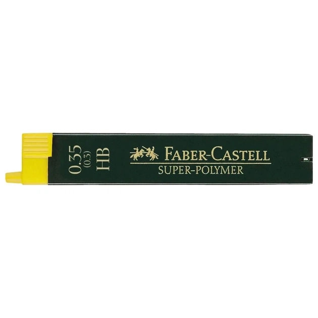 Грифель для механічного олівця Faber-Castell Super-Polymer НВ (діаметр 0,35 мм), 12 штук в пеналі (16527) - зображення 1