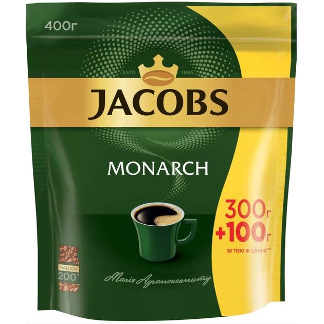 Кофе Jacobs растворимая 400г, пакет (prpj.90854) - изображение 1