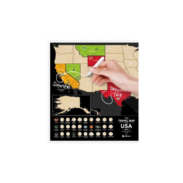 Скретч карта 1DEA.me Travel Map USA Black (13028) - изображение 4