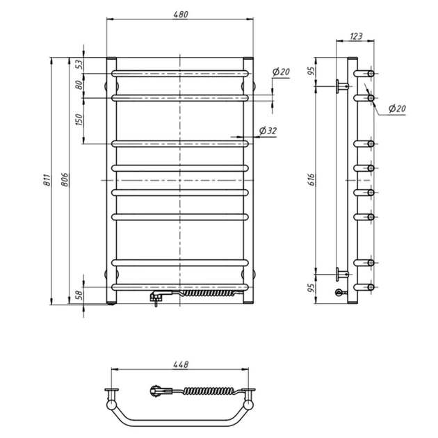 Сушарка для рушників Navin Блюз 480x800 (12-006030-4880) - зображення 4