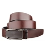 Ремінь Vintage З натуральної шкіри зі шкіряною вставкою в пряжці Коричневий (20216) - зменшене зображення 1