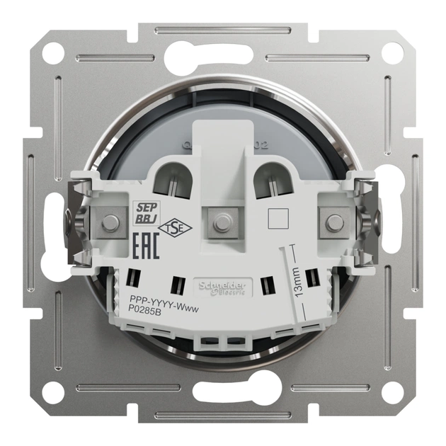 Розетка Schneider Electric ASFORA без заземлення сталь (EPH3000162) - зображення 8