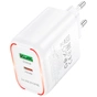 Зарядний пристрій BOROFONE BA89A Destello 1xUSB-C PD30W + 1xUSB QC3.0 White (6941991119361) - зменшене зображення 4