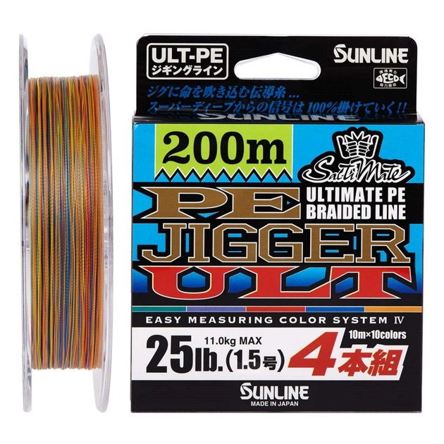 Шнур Sunline PE-Jigger ULT 200m 0.8/0.148mm 12lb/6.0kg Multi Color (1658.10.33) - изображение 1