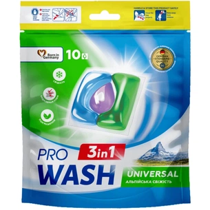 Капсули для прання Pro Wash Universal Альпійська свіжість 10 шт. (4823128002215) зображення 1