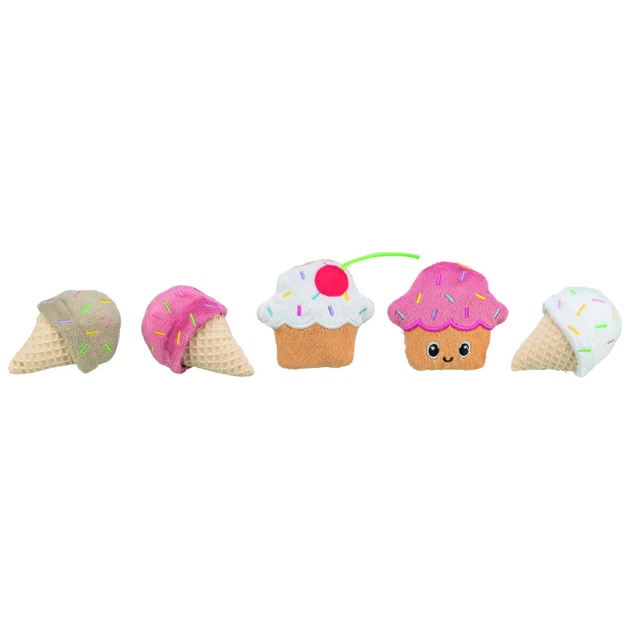 Игрушка для кошек Trixie Мороженое и пирожное плюш с кошачьей мятой 7 см (4011905455525) - изображение 1