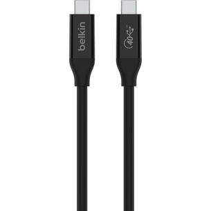 Дата кабель USB-C to USB-C 0.8m USB4 40Gbps 100W Black Belkin (INZ001BT0.8MBK) зображення 1
