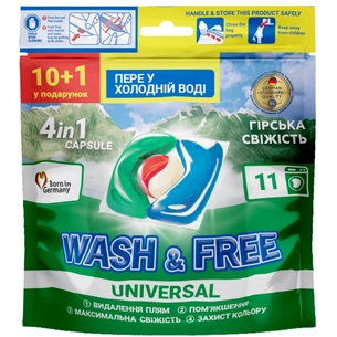Капсули для прання Wash&Free Universal Гірська свіжість 35 шт. (4262396144430) зображення 1